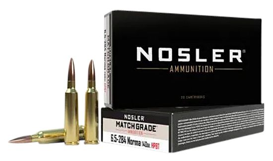 Picture of Nosler 44166 Match Grade 6.5X284 Norma 140 Gr Custom Competition Hollow Point Boat Tail 20 Per Box/ 10 Case 