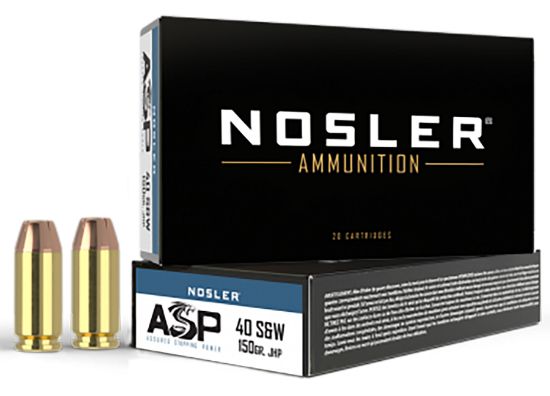 Picture of Nosler 51181 Assured Stopping Power Handgun 40 S&W 150 Gr Jacket Hollow Point 50 Per Box/ 10 Case 