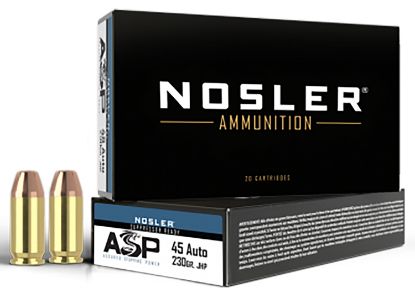 Picture of Nosler 51284 Assured Stopping Power Handgun 45 Acp 230 Gr Jacket Hollow Point 50 Per Box/ 10 Case 