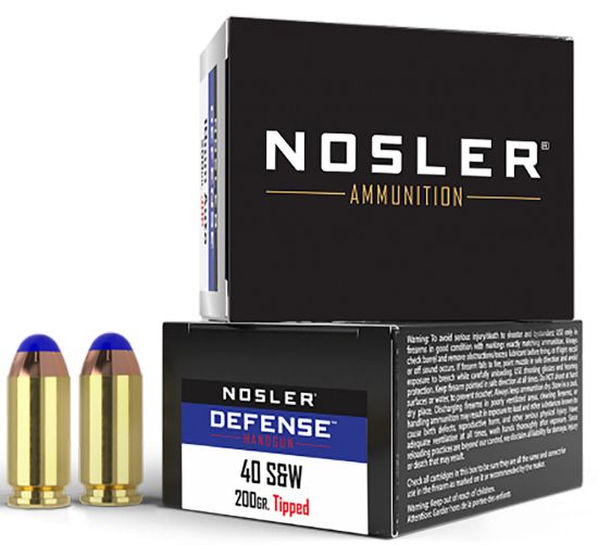 Picture of Nosler 39515 Defense Handgun 40 S&W 200 Gr Bonded Performance Tipped 20 Per Box/ 10 Case 