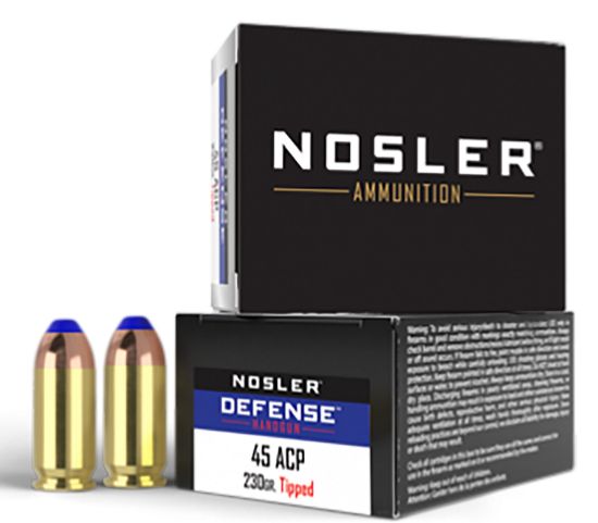 Picture of Nosler 39873 Defense Handgun 45 Acp 230 Gr Bonded Performance Tipped 20 Per Box/ 10 Case 