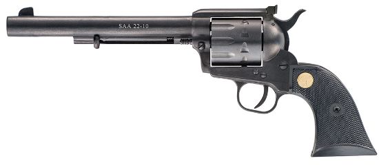 Picture of Chiappa Firearms 340170D Saa 1873 Medium Frame 22 Lr/22 Wmr 10 Shot, 7.50" Blued Steel Barrel, Blued Steel Frame, Blued Cylinder, Black Plastic Grip, Exposed Hammer 