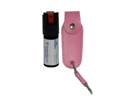 Picture of S&W Pepper Spray 1203P Pepper Spray Oc Pepper Range 10 Ft 0.50 Oz Pink Includes Holster/Keychain 