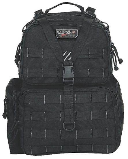 Picture of Gps Bags T1612bpb Tactical Range Backpack Black 1000D Nylon Teflon Coating 3 Handguns 