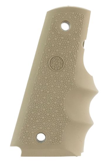 Picture of Hogue 45003 Overmolded Grip Cobblestone Desert Tan Rubber With Finger Grooves For 1911 Governement 