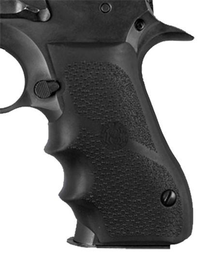 Picture of Hogue 76000 Rubber Grip Black With Finger Grooves For Magnum Research Baby Eagle (9/40), Iwi Jericho, Uzi Eagle 