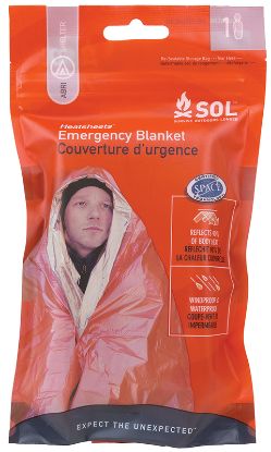 Picture of Survive Outdoors Longer 01401222 Sol Emergency Blanket Warmth Waterproof Orange Metalized Polyethylene 