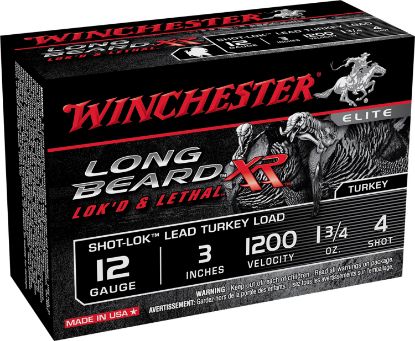 Picture of Winchester Ammo Stlb1234 Long Beard Xr Shot-Lok 12 Gauge 3" 1 3/4 Oz 4 Shot 10 Per Box/ 10 Case 