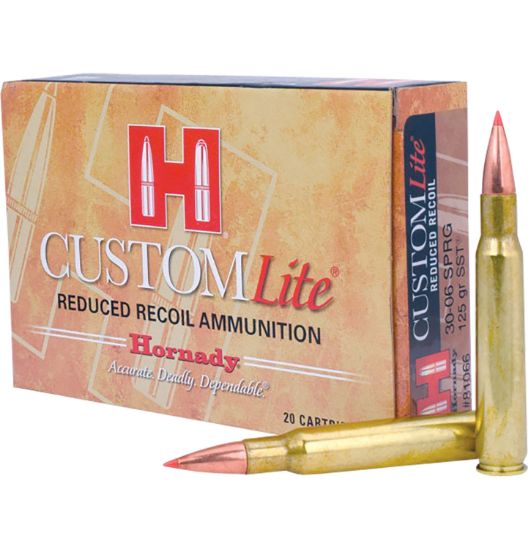 Picture of Hornady 81066 Custom Lite 30-06 Springfield 125 Gr Super Shock Tip 20 Per Box/ 10 Case 