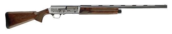 Picture of Browning 0118203004 A5 Ultimate 12 Gauge 28" Barrel 3" 4+1, Blued Barrel, Engraved Satin Nickel Finished Receiver, Gloss Oil Grade Iii Turkish Walnut Stock With Close Radius Pistol Grip 