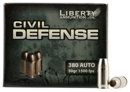 Picture of Liberty Ammunition Lacd380023 Civil Defense 380 Acp 50 Gr Lead Free Fragmenting Hollow Point 20 Per Box/ 50 Case 