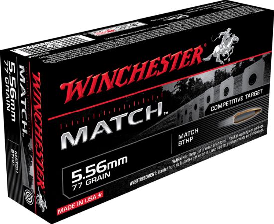 Picture of Winchester Ammo S556m Match 5.56X45mm Nato 77 Gr Sierra Matchking Bthp 20 Per Box/ 10 Case 