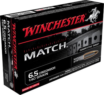 Picture of Winchester Ammo S65cm Match 6.5 Creedmoor 140 Gr Sierra Matchking Bthp 20 Per Box/ 10 Case 