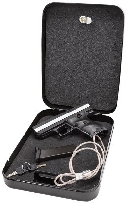 Picture of Hi-Point Cf380hsp Cf Home Security Package 380 Acp 8+1, 3.50" Black Steel Barrel, Black Powder Coated/Chrome Serrated Steel Slide, Black Polymer Frame & Grip, Keyed Lock Box 