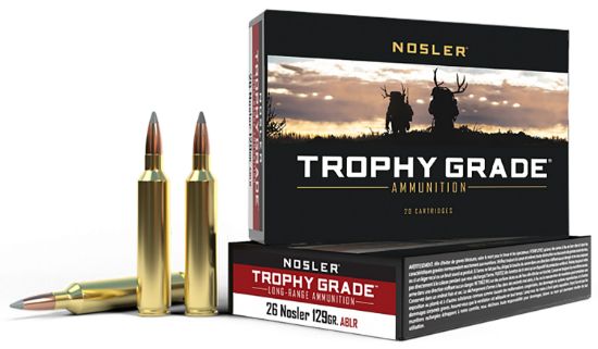 Picture of Nosler 60110 Trophy Grade Long-Range 26 Nosler 129 Gr Nosler Spitzer Accubond Long Range 20 Per Box/ 10 Case 