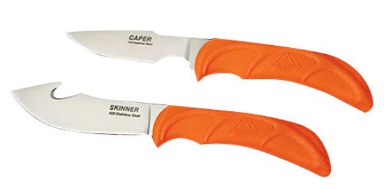 Picture of Outdoor Edge Wr1c Wildpair 2.50"/4" Fixed Gut Hook/Caper Plain/Gut Hook 420J2 Stainless Steel Blade Tpr Blaze Orange Handle 