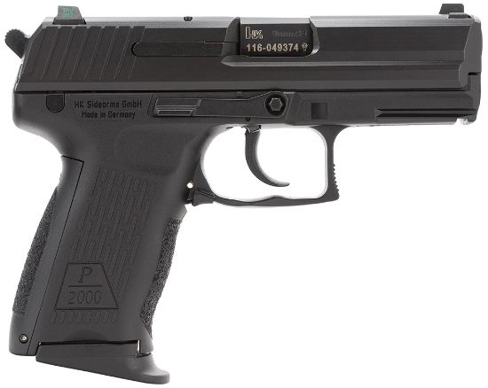 Picture of Hk 81000042 P2000 V3 Full Size Frame 9Mm Luger 13+1, 3.66" Black Steel Barrel, Serrated Steel, Polymer Frame W/Picatinny Rail, Black Interchangeable Backstrap Grip, Ambidextrous 