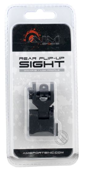 Picture of Aim Sports Mt201 Ar Low Profile Rear Flip Up Sight Black Anodized Low Profile For Ar-15 