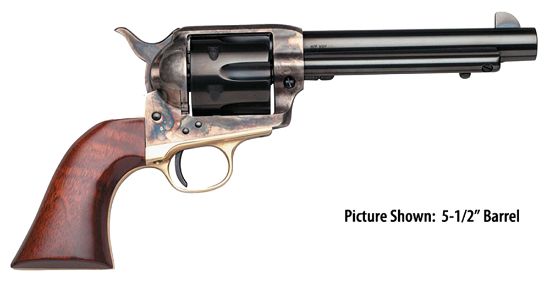 Picture of Taylors & Company 550835 Ranch Hand 45 Colt (Lc) Caliber With 4.75" Blued Finish Barrel, 6Rd Capacity Blued Finish Cylinder, Color Case Hardened Finish Steel Frame & Walnut Grip 