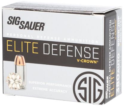 Picture of Sig Sauer E380a120 Elite Defense 380 Acp 90 Gr V Crown Jacketed Hollow Point 20 Per Box/ 10 Case 