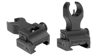 Picture of Samson 020003301 Quick Flip Front Sight Gas Block Extended Height (A2) Black Hardcoat Anodized Flip Up For Ar-15 
