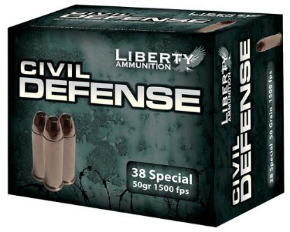 Picture of Liberty Ammunition Lacd38025 Civil Defense 38 Special 50 Gr Lead Free Fragmenting Hollow Point 20 Per Box/ 50 Case 