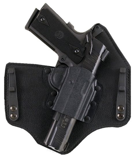 Picture of Galco Kt600b Kingtuk Deluxe Iwb Black Kydex/Leather Compatible W/Glock 42 Uniclip Mount Right Hand 