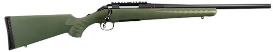 Picture of Ruger 6974 American Predator Full Size 308 Win 4+1 18" Matte Black Threaded Barrel, Matte Black Picatinny Rail Steel Receiver, Moss Green Fixed Synthetic Stock 