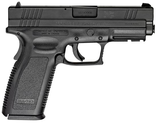 Picture of Springfield Armory Xd9611 Xd Service *Ca Compliant 45 Acp 10+1, 4" Black Melonite Steel Barrel & Serrated Slide, Black Polymer Frame W/Picatinny Rail, Black Polymer Grip 