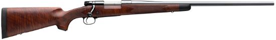 Picture of Winchester Repeating Arms 535203212 Model 70 Super Grade 243 Win Caliber With 5+1 Capacity, 22" Barrel, High Polished Blued Metal Finish & Satin Fancy Walnut Stock Right Hand (Full Size) 