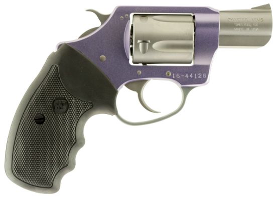 Picture of Charter Arms 53840 Undercover Lite Lavender Lady Small 38 Special, 5 Shot 2" Stainless Steel Barrel & Cylinder, Lavender Aluminum Frame W/Black Finger Grooved Rubber Grip, Exposed Hammer 