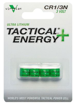 Picture of Viridian 3500002 1/3N Batteries Tactical Energy Green 3.0 Volts (4) Single Pack 