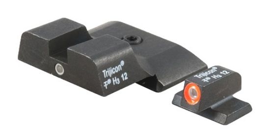 Picture of Trijicon 600722 Hd Night Sights-Smith & Wesson M&P Shield Black | Green Tritium Orange Outline Front Sight Green Tritium Black Outline Rear Sight 