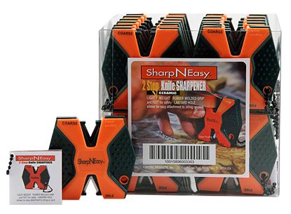 Picture of Accusharp 335Cd Sharpneasy 2-Step Sharpener Hand Held Fine/Coarse Ceramic Stone Sharpener Black/Orange Plastic 24 