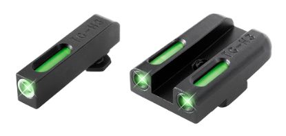 Picture of Truglo Tg13gl3a Tfx Green Fiber Optic/Tritium Front/ Green/Tritium/Fiber Optic Rear/ Black Nitride Fortress Frame, Compatible W/Most Glock Except Mos, Post Mount 