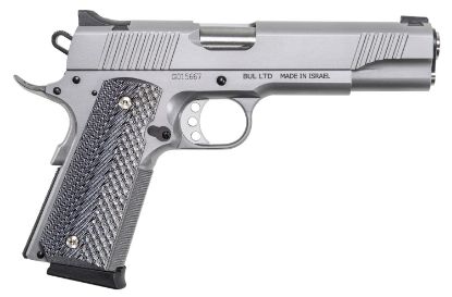 Picture of Magnum Research De1911gss 1911G 45 Acp 8+1, 5.01" Stainless Steel Bull Barrel, Matte Stainless Steel Serrated Slide & Frame W/Beavertail, Black/Gray G10 Grip, Grip Safety, Right Hand 