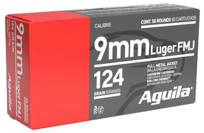Picture of Aguila 1E092110 Target & Range Handgun 9Mm Luger 124Gr Full Metal Jacket 50 Per Box/20 Case 