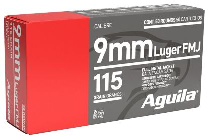 Picture of Aguila 1E097704 Target & Range Handgun 9Mm Luger 115Gr Full Metal Jacket 50 Per Box/20 Case 