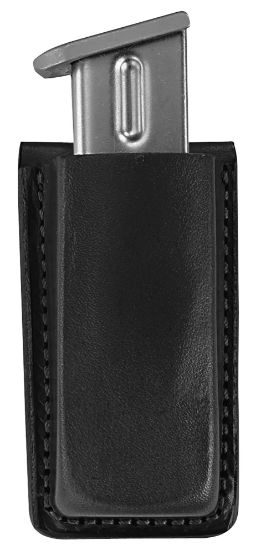 Picture of Bianchi 18056 Open Top Mag Pouch Single Black Leather Belt Clip, Belts 1.75" Wide Compatible W/Glock 17/19/22/23/30/S&W 9/40F/M&P 9/40 