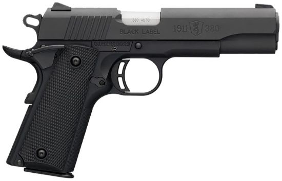 Picture of Browning 051904492 1911-380 Black Label Full Size Frame 380 Acp 8+1 4.25" Matte Stainless Steel Barrel, Matte Black Serrated Steel Slide, Matte Black Polymer Frame W/Beavertail 