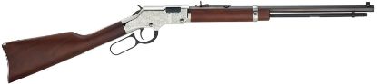 Picture of Henry H004sev Silver Eagle 17 Hmr Caliber With 11+1 Capacity, 20" Blued Barrel, Nickel-Plated Metal Finish & American Walnut Stock Right Hand (Full Size) 