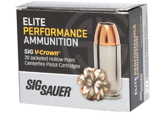 Picture of Sig Sauer E40sw220 Elite Performance 40 S&W 180 Gr V Crown Jacketed Hollow Point 20 Per Box/ 10 Case 