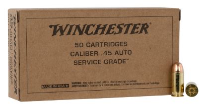 Picture of Winchester Ammo Sg45w Usa Service Grade 45 Acp 230 Gr Full Metal Jacket 50 Per Box/ 10 Case 