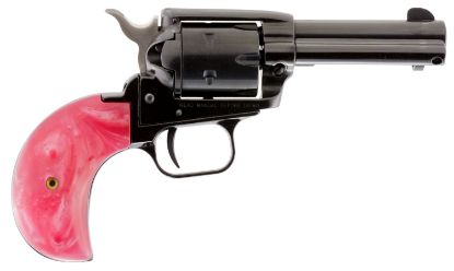 Picture of Heritage Mfg Rr22mb3bhpnk Rough Rider 22 Lr/22 Wmr 6 Shot, 3.50" Black Steel Barrel, Black Zinc Alloy Frame, Black Cylinder, Pink Pearl Grip, Hammer/Thumb Safety, Exposed Hammer 