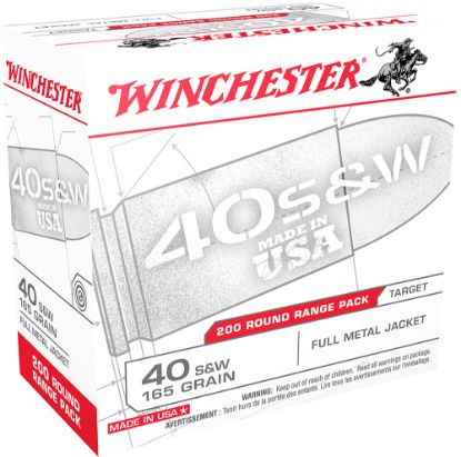 Picture of Winchester Ammo Usa40w Usa Range Pack 40 S&W 165 Gr Full Metal Jacket 200 Per Box/ 3 Case 