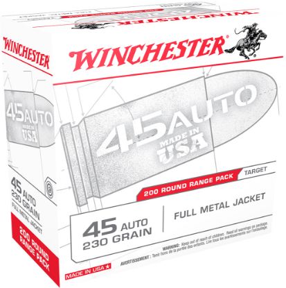 Picture of Winchester Ammo Usa45w Usa Range Pack 45 Acp 230 Gr Full Metal Jacket 200 Per Box/ 3 Case 