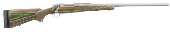 Picture of Ruger 47139 Hawkeye Predator Full Size 6.5 Creedmoor 4+1 24" Matte Stainless Steel Barrel, Integral Scope Mounts Stainless Steel Receiver, Green Mountain Adj Lop Laminate Stock 