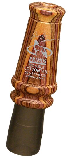 Picture of Primos Ps365 Randy Anderson Double Cottontail Open Call Double Reed Attracts Predators Brown Laminated Wood 