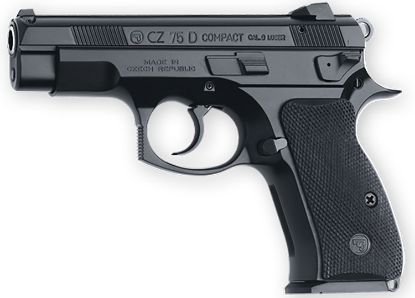 Picture of Cz-Usa 91194 Cz 75 D Pcr Compact 9Mm Luger 14+1 3.75" Black Steel Barrel, Black Serrated Steel Slide, Black Polycoat Aluminum Frame W/Beavertail, Black Rubber Grip 