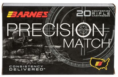 Picture of Barnes Bullets 30728 Precision Match 338 Lapua Mag 300 Gr Open Tip Match Boat Tail 20 Per Box/ 10 Case 